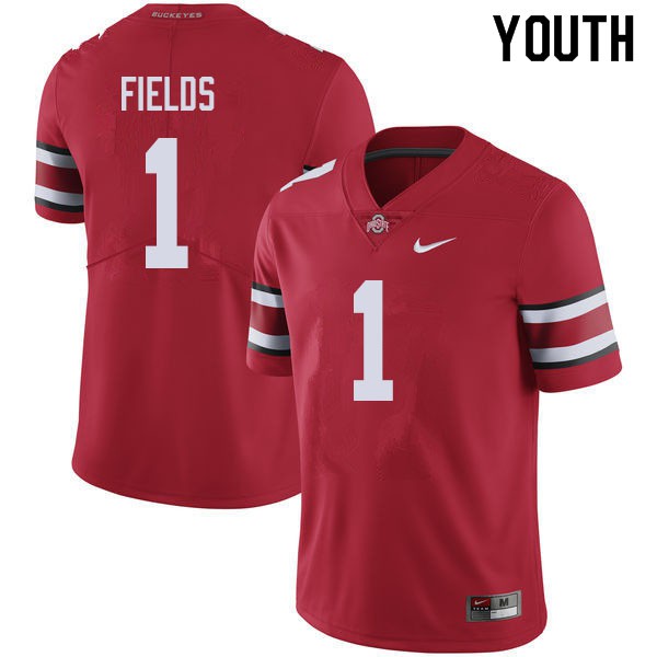 Ohio State Buckeyes #1 Justin Fields Youth Official Jersey Red OSU69467